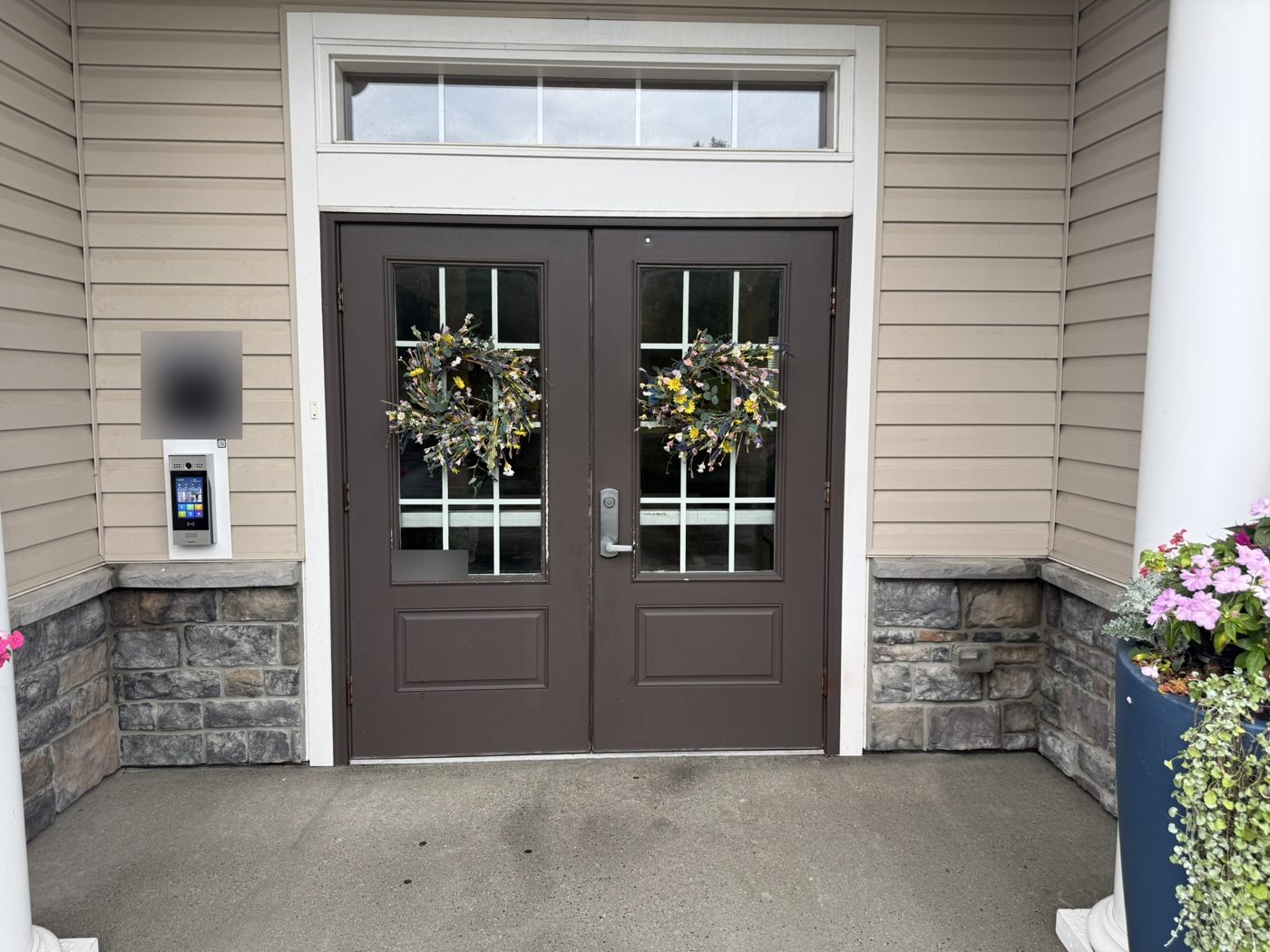 Entry panel beside the front doors